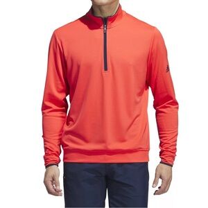 Adidas Men's Golf Primegreen UPF 1/4 Zip Pullover Bright Red Navy size XL